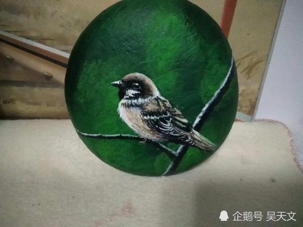 石头画|陕南这位美女“草根艺术家”在石头上作画100多幅半数以上被人高价收藏