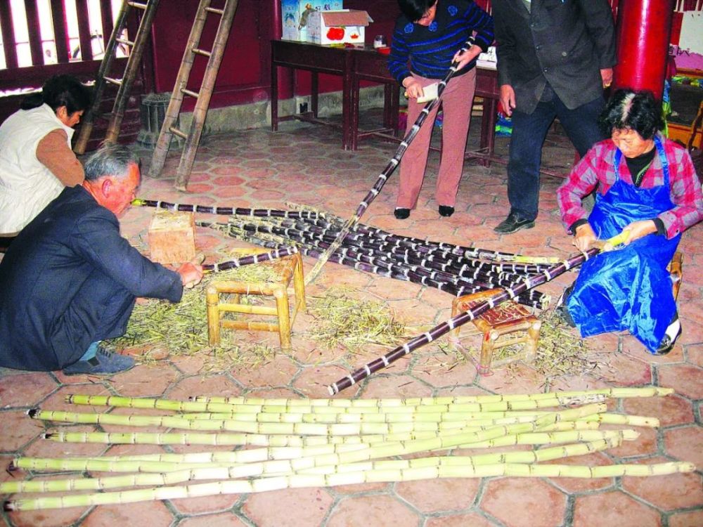 甘蔗|甘蔗切成蔗节，搭叠成空心灯塔，堪称“中华一绝”