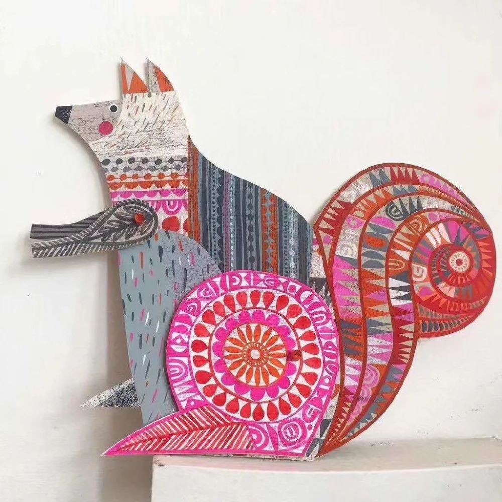 插画师|插画师使用绘画、切割、拼贴画等手工做法，做出了非常漂亮的小动物剪贴画