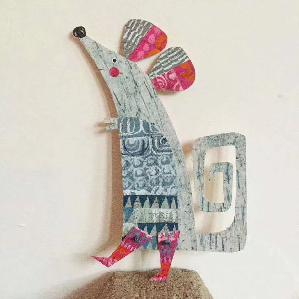 插画师|插画师使用绘画、切割、拼贴画等手工做法，做出了非常漂亮的小动物剪贴画