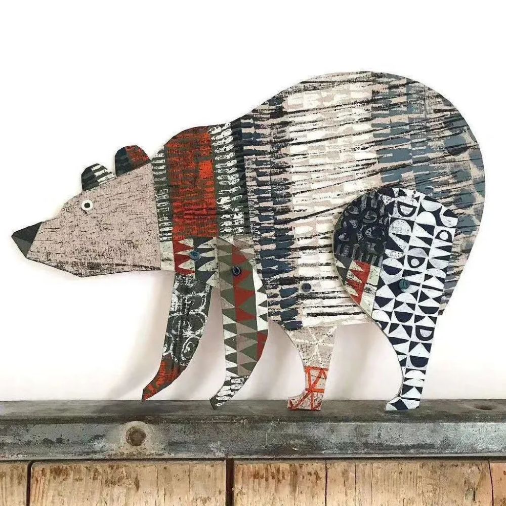 插画师|插画师使用绘画、切割、拼贴画等手工做法，做出了非常漂亮的小动物剪贴画