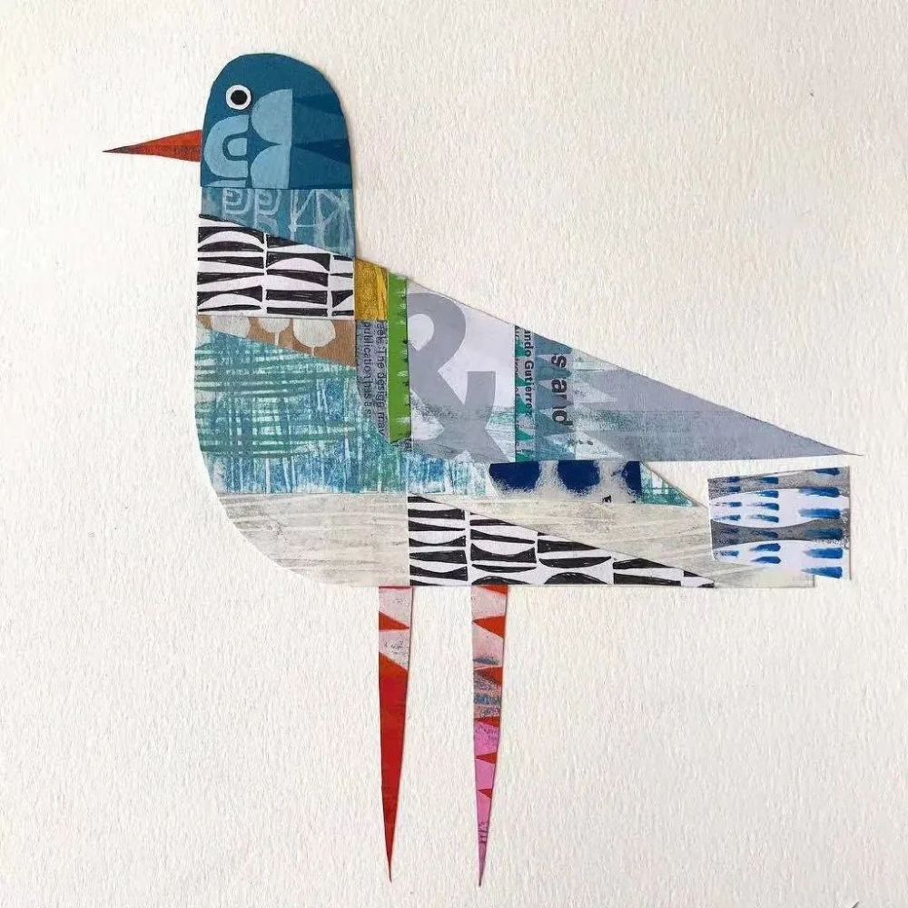 插画师|插画师使用绘画、切割、拼贴画等手工做法，做出了非常漂亮的小动物剪贴画