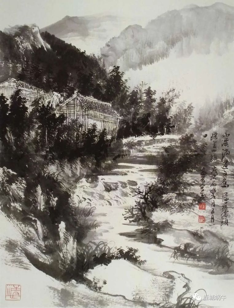 汪家芳|汪家芳的墨气弥漫、疏朗清秀的山水画赏析