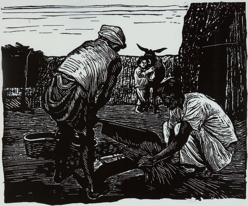 割草(木刻 1940年) 古 元 作