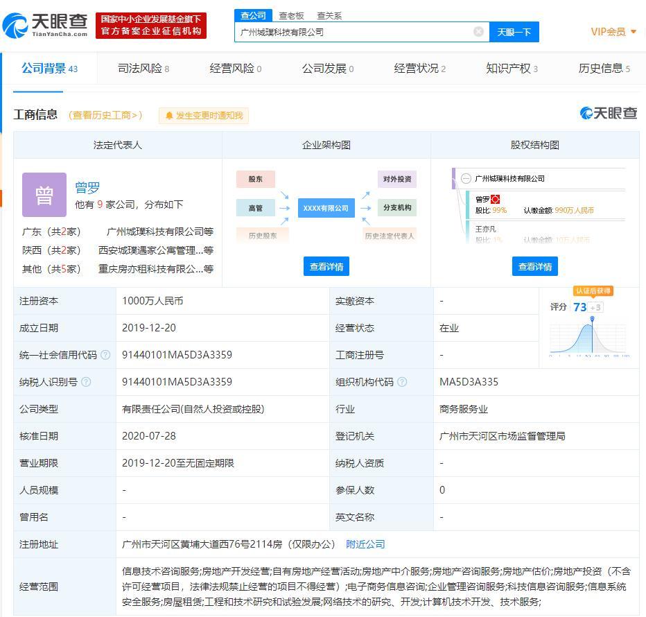 城璞公寓 爆雷 天眼查app显示该公司今年发生多次主要人员 股东变更 腾讯新闻
