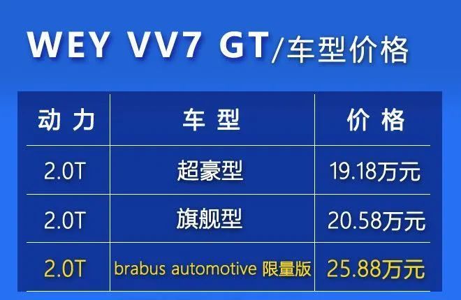 高逼格全球限量国产货!"巴博斯版"wey vv7 gt值得买吗