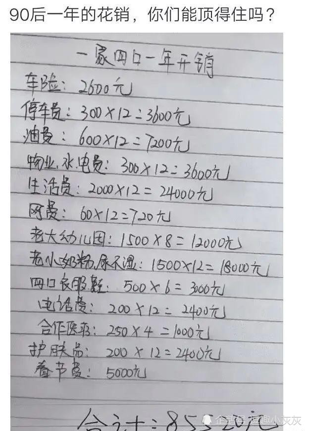 90后一年的花销 你觉得以你现在的收入顶得住吗 腾讯新闻