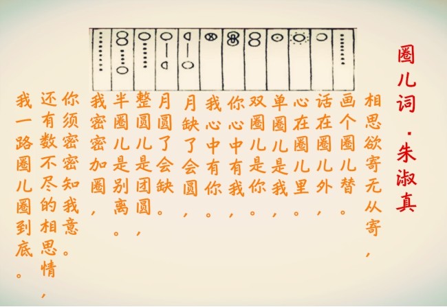 图片:朱淑真的《圈儿词》全文根据这首词的解释,朱淑真所画的圈圈点点