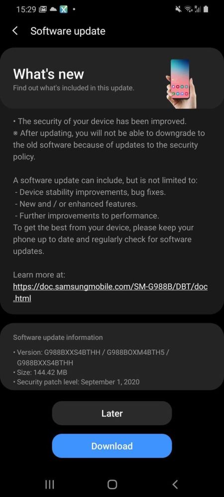 三星安全更新，覆盖整个Galaxy S20家族