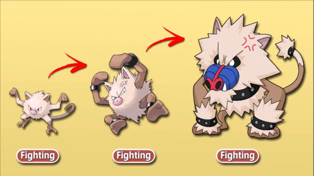 进化,火暴猴长出蓝鼻子,猫鼬斩增加格斗属性|宝可梦|阿利多斯|饭匙蛇