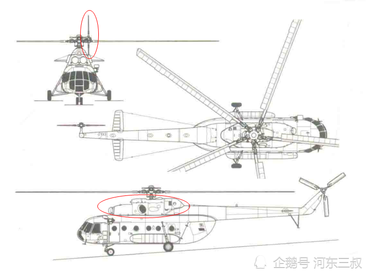 直8直升机 三视图图片