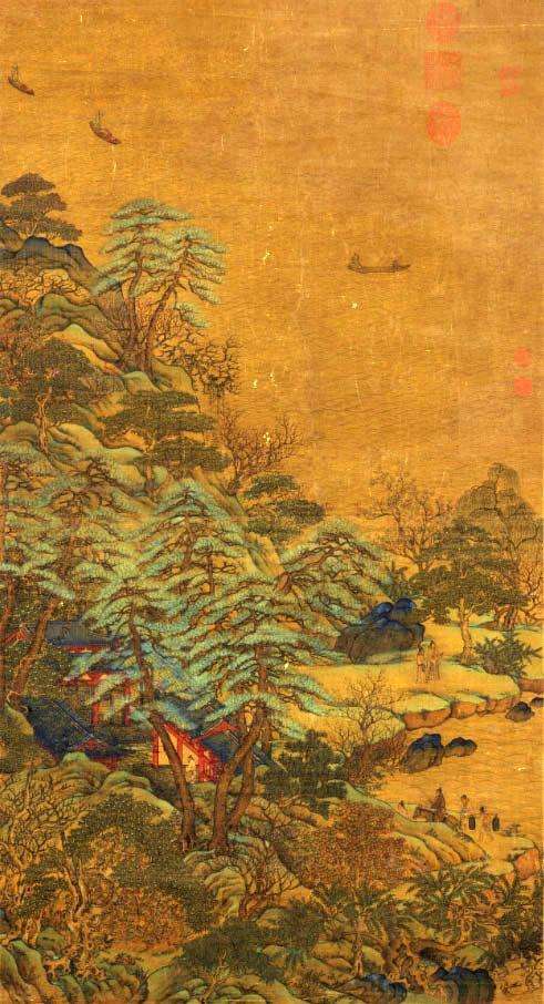 李思训江帆楼阁图