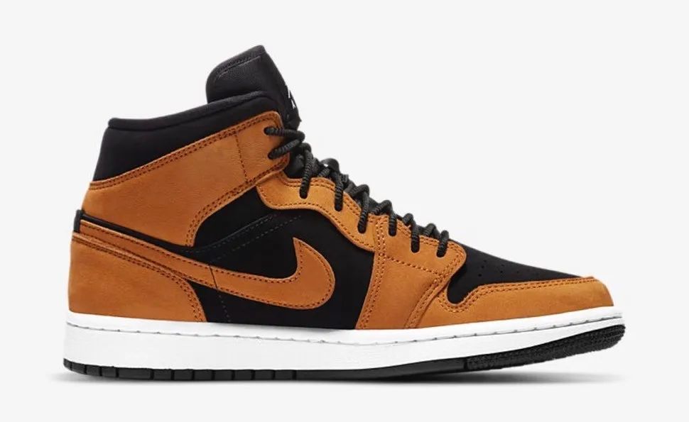 秋季的专属限定小麦色!aj1 mid "wheat" 帅气登场!