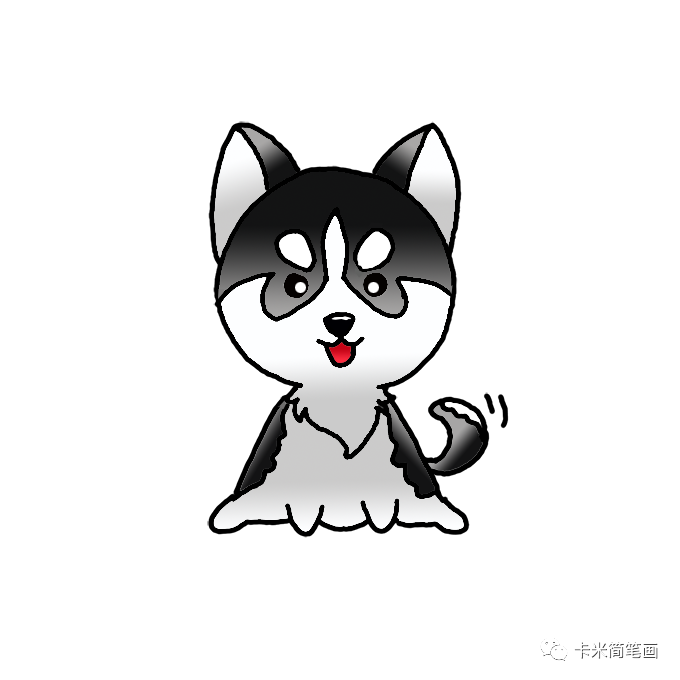 哈士奇的简易画法-q版哈士奇简笔画教程