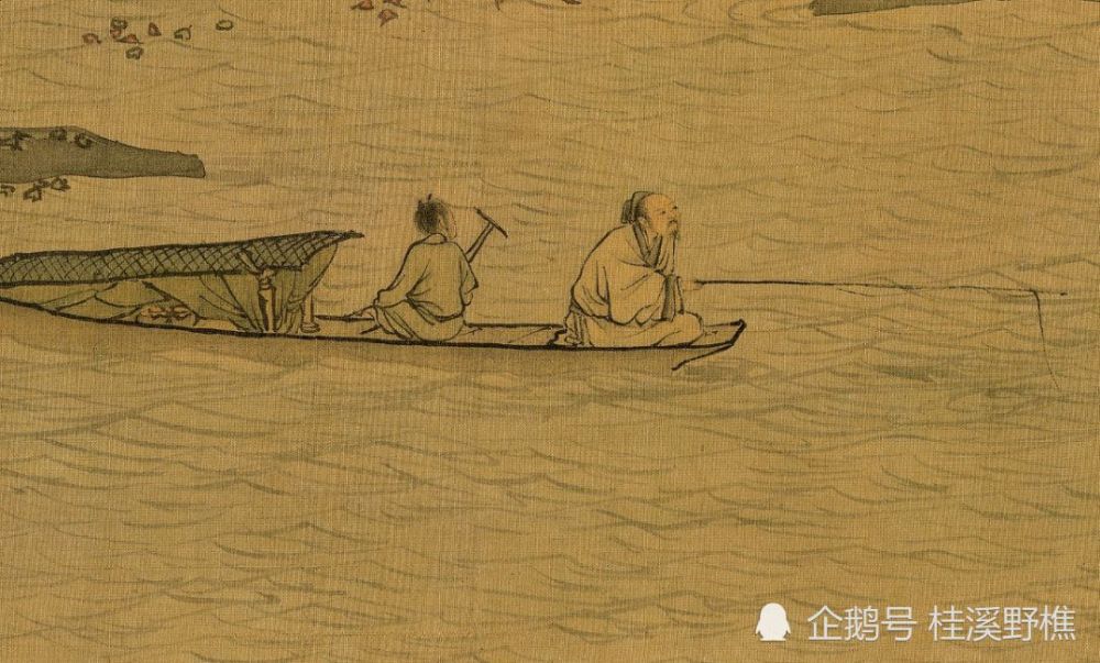 国画|国画中的人物船舟点景，画中的点睛之笔，放大20倍后很有趣味