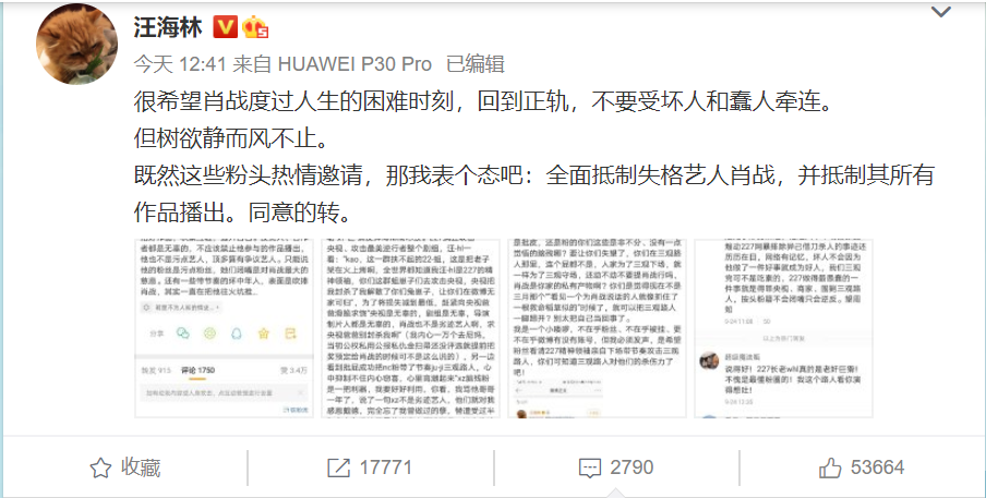 汪海林|汪海林操作有几人能看懂，昨天在线支持肖战作品，今天突然反转？