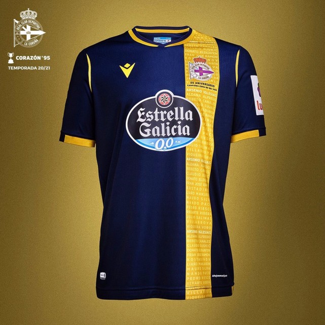 拉科鲁尼亚发布2020/21赛季客场球衣