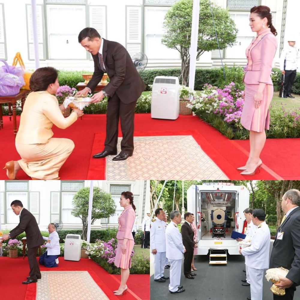 诗妮娜|诗妮娜复宠后泰王夫妇首同框，苏提达为夺回夫心换少女发型，穿粉色裙惹人爱