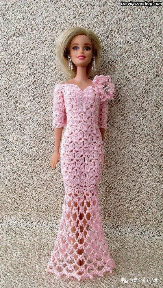 芭比娃娃|孩子玩旧了的芭比娃娃，用零线钩了几件华丽的裙子改造，竟大受欢迎！