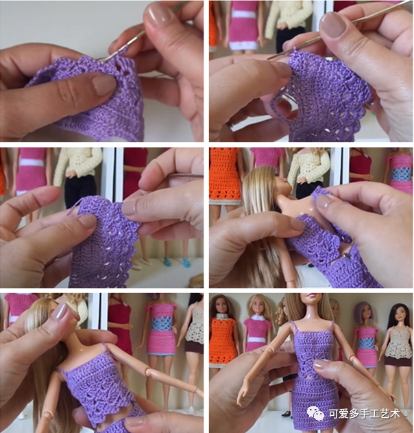 芭比娃娃|孩子玩旧了的芭比娃娃，用零线钩了几件华丽的裙子改造，竟大受欢迎！