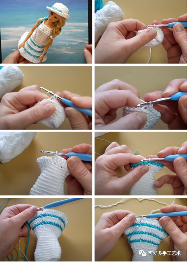 芭比娃娃|孩子玩旧了的芭比娃娃，用零线钩了几件华丽的裙子改造，竟大受欢迎！