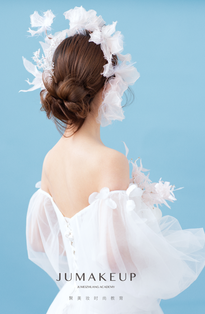 抽丝发型 鲜花=优雅森系新娘