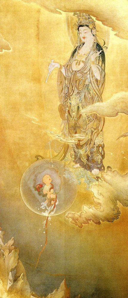 悲母观音图真迹:被誉为近代日本画之父的狩野芳崖绝笔之作
