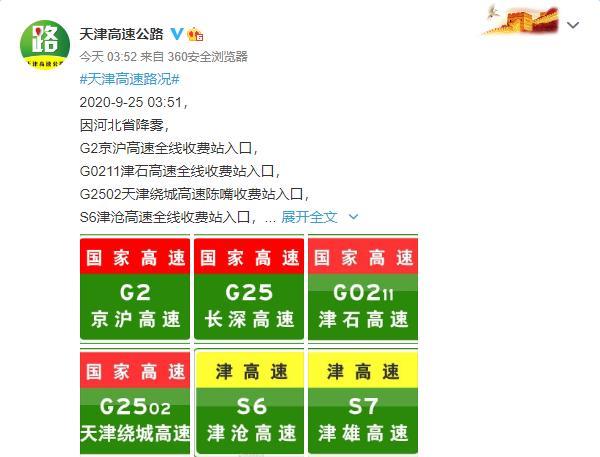 因河北省降霧, g2京滬高速全線收費站入口, g0211津石高速全線收費站