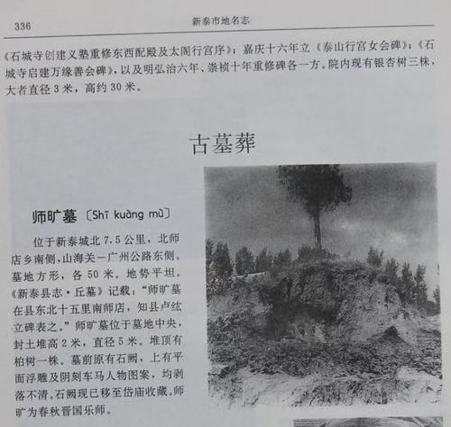 山东新泰北师店师旷墓