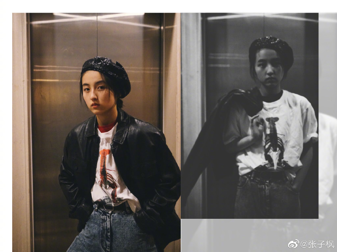 张子枫|张子枫长相太短板，与同学合影站C位都不起眼，头发还剪成小男生