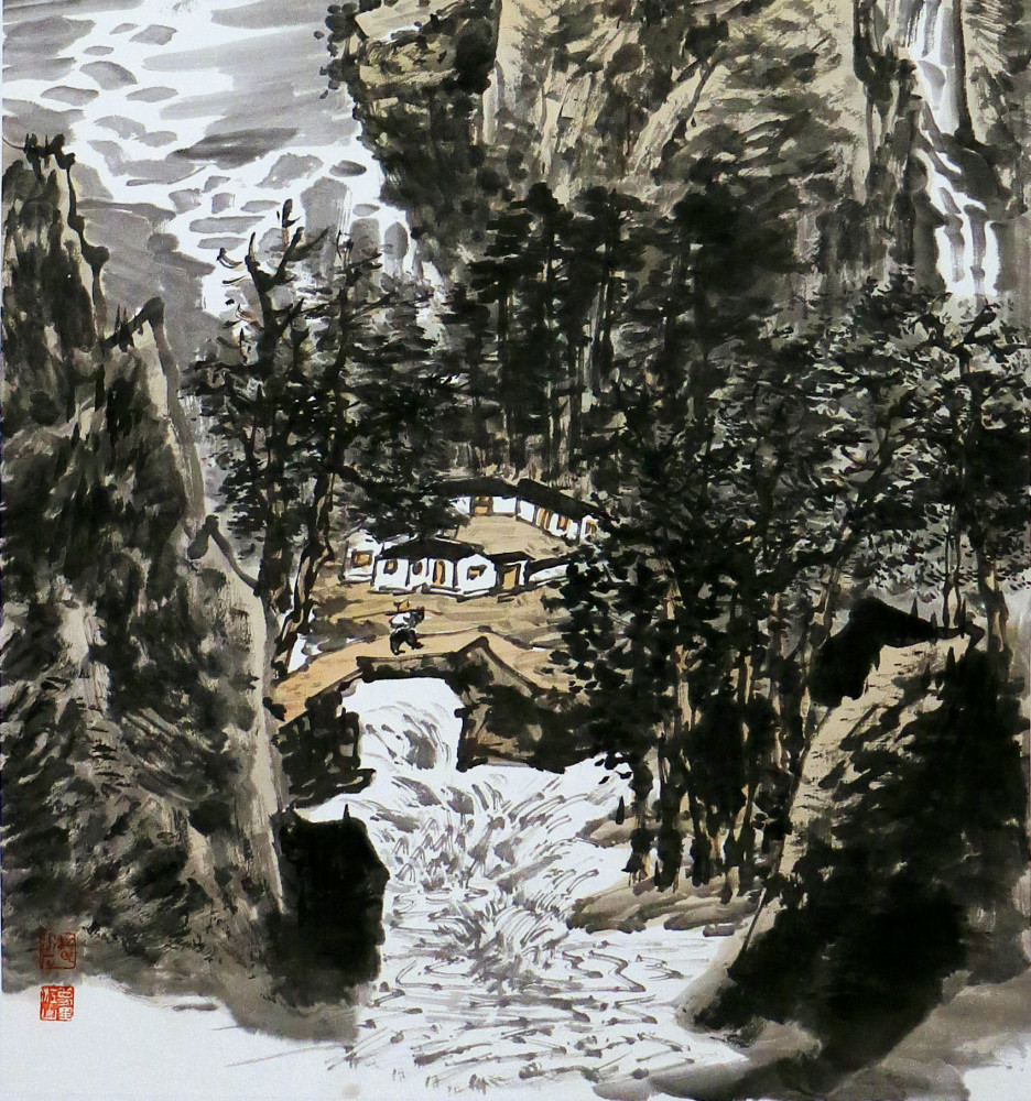 中国美术家协会|走进张佩画作《雨洗梵山净》的世界，赏一份雨后清新幽丽的景色