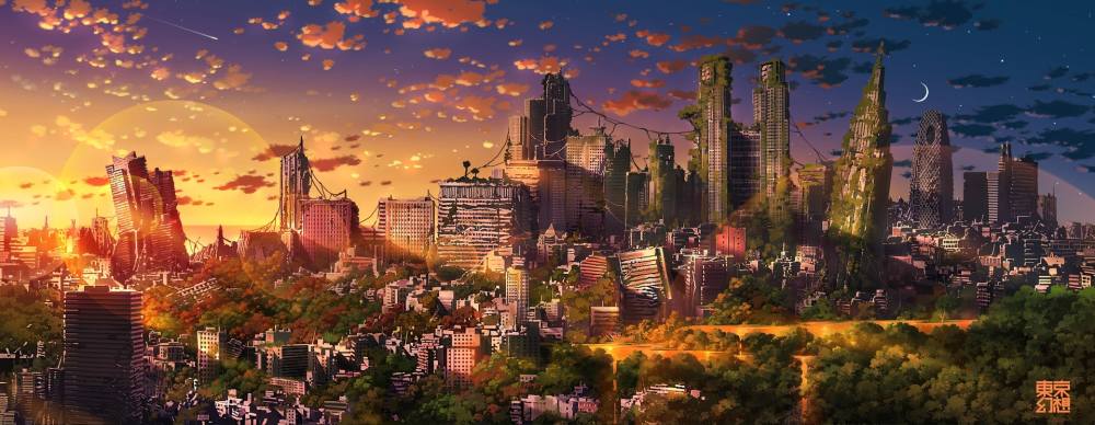 日本画师将东京变世界末日30张废墟插画网民激赞媲美新海诚