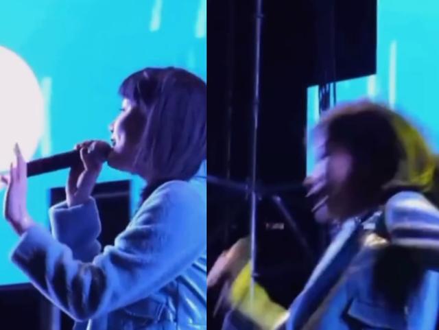 黄龄|黄龄演出时摔下舞台，被救起后哭着道歉坚持演出，腿部有大片淤青