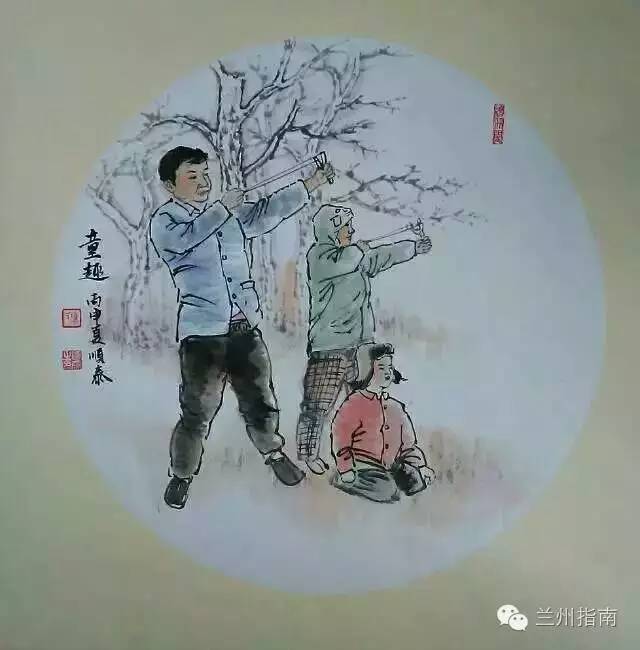 通渭畫家的一套國畫,喚醒了我們對童年的記憶