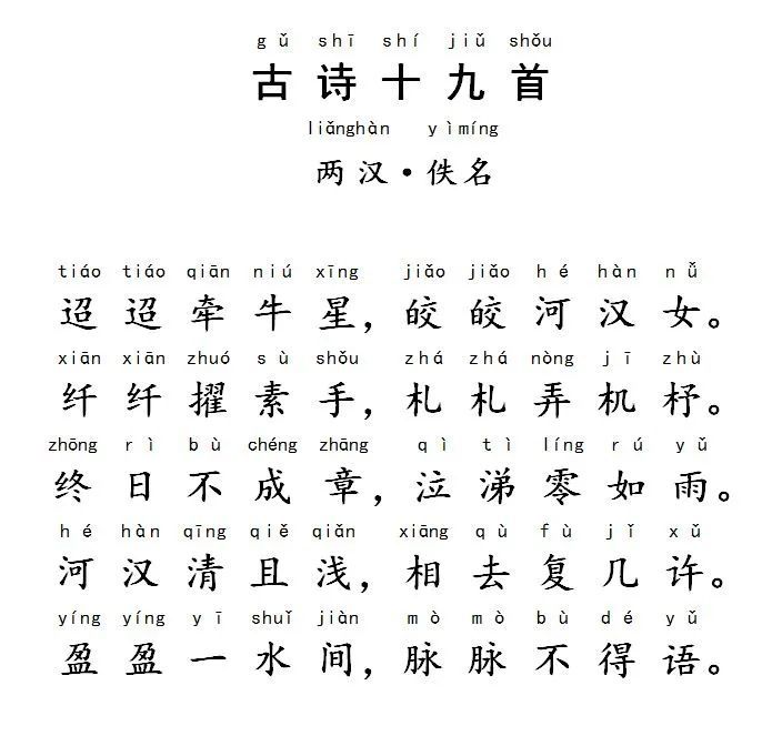 一起读诗171古诗十九首迢迢牵牛星