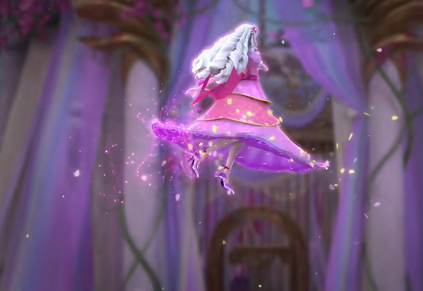 原来灵公主穿的不是平底鞋,一个侧身飘落动作发现她