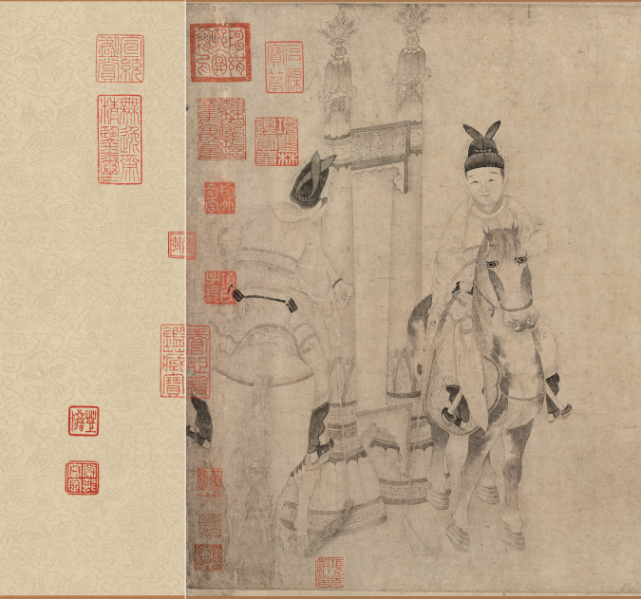 古画中的帝王,唐玄宗和嫔妃骑马打球——《明皇击球图》赏析