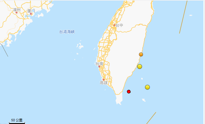 中國地震臺網——臺灣台東縣海域 @網友評論