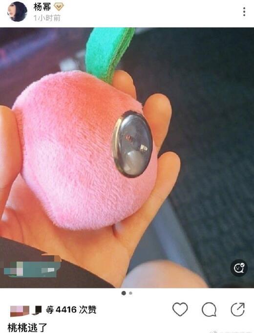杨幂|杨幂2.8元水蜜桃胸针丢了，发博太有梗：桃桃逃了，勤俭节约令人圈粉