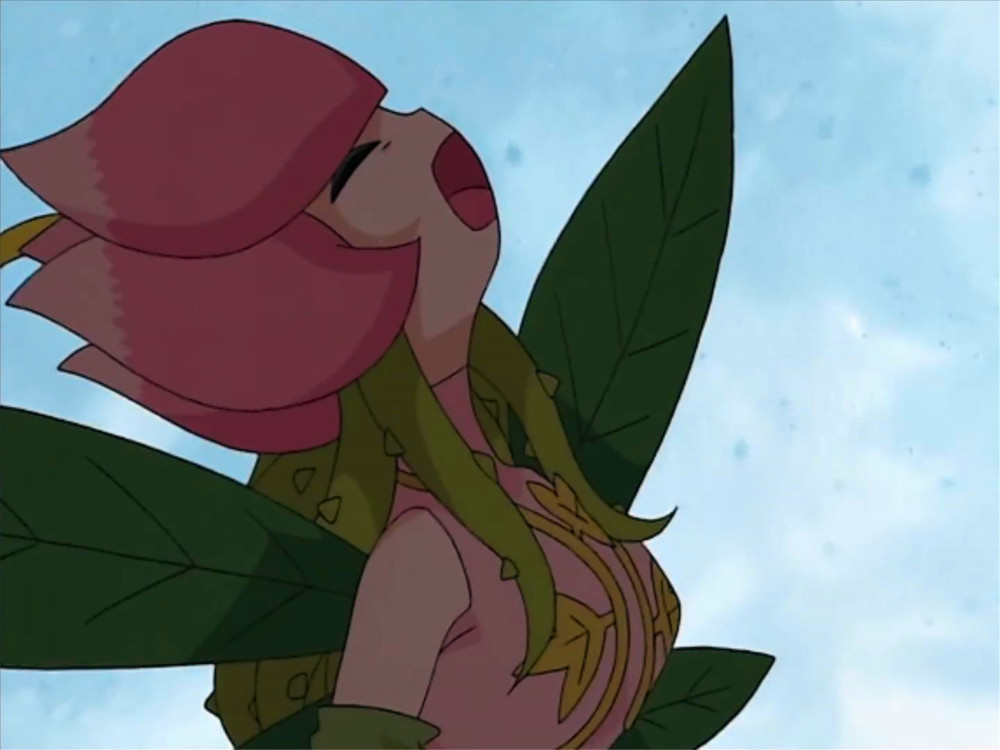 花仙兽在《数码宝贝大冒险tri》里,全员都可以进化为究极体,蔷薇兽在