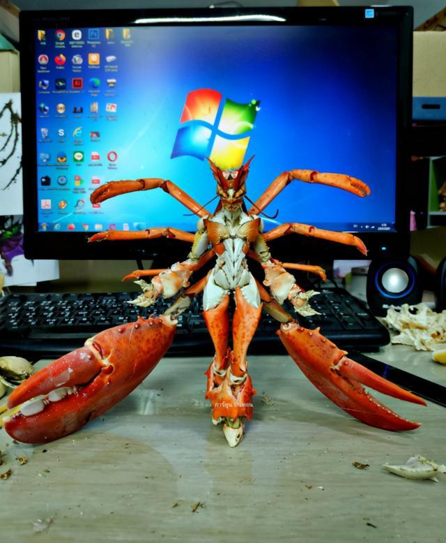 大佬用吃完的龙虾拼出了机器人是心动的感觉