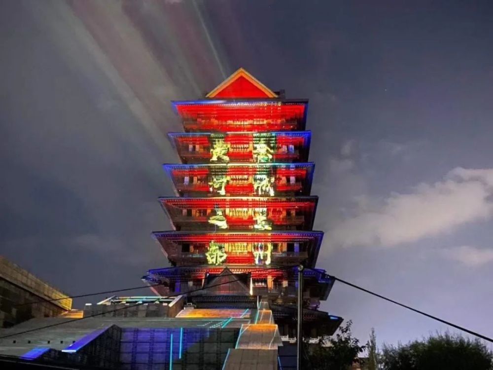点亮黄河楼魅力兰州夜