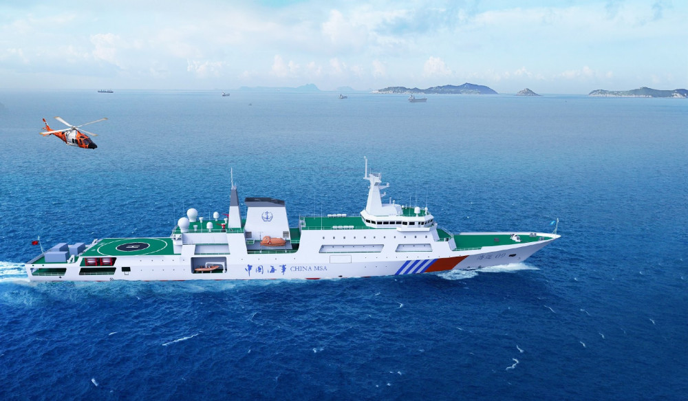 南海迎来万吨海巡船我国最大海上执法公务船海巡09下水