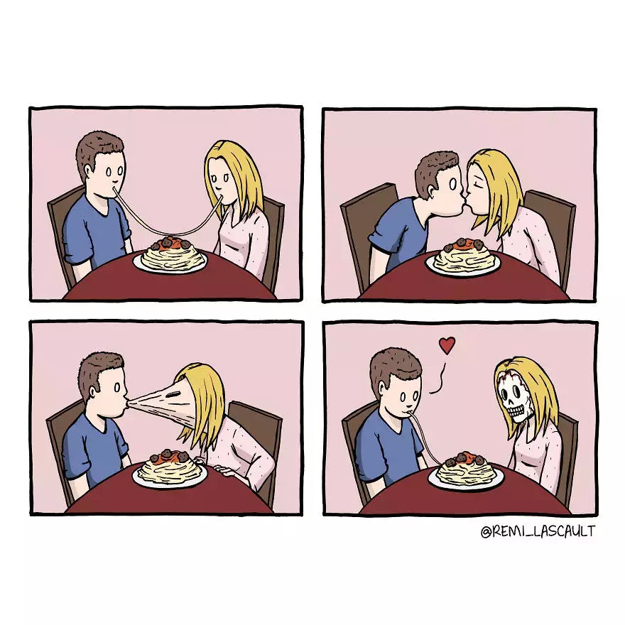 猎奇漫画情侣千万不要一起吃面条细思极恐啊啊啊