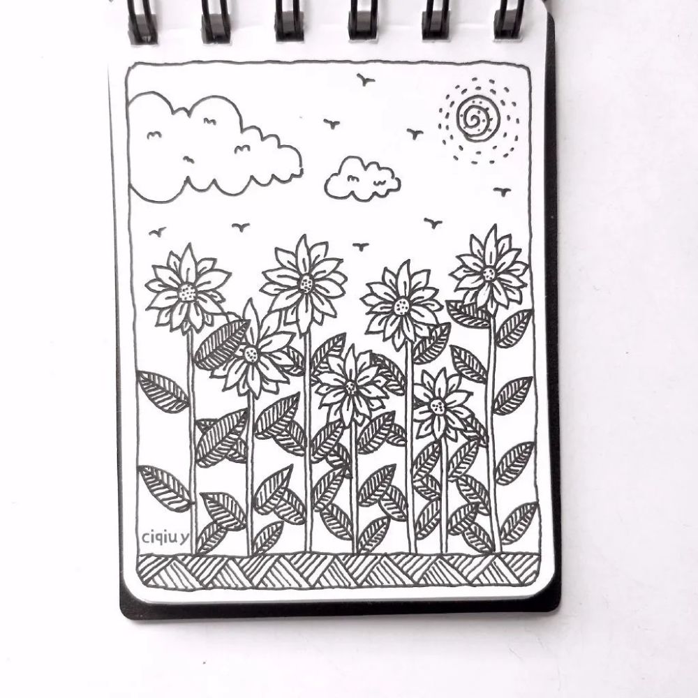 黑白插画简单的黑白插画下的世界同样充满着童心与爱