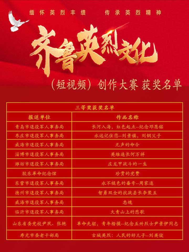 张雨晴|齐鲁英烈文化创作大赛获奖名单出炉