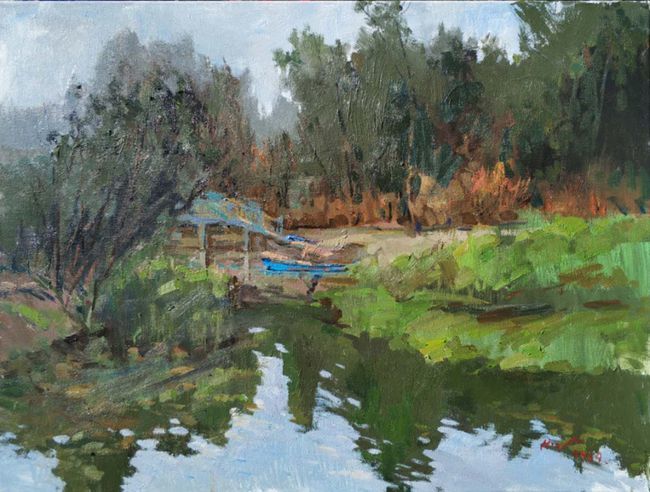 油画|油画“老炮儿”绘金秋 墨骨油画学会吹响写生“集结号”