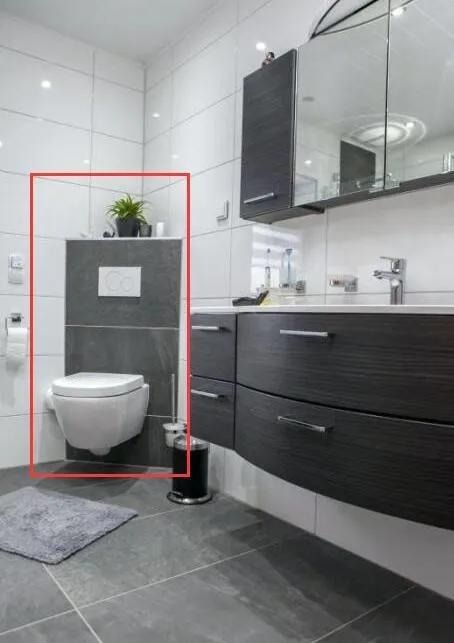 当然,装修模式也不用固定死,浴室可以放在墙角,洗漱台,马桶也可以装