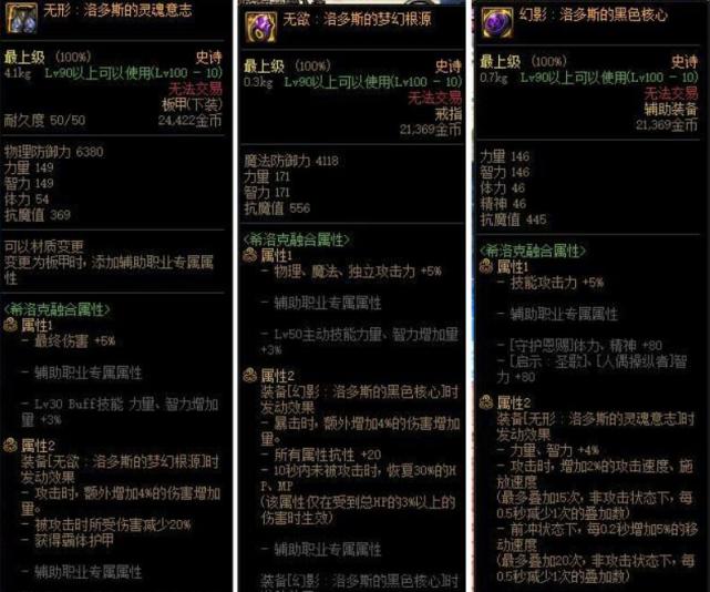 洛多斯是希洛克的特殊效果ss套装,其代表属性能给玩家增加各种各样的