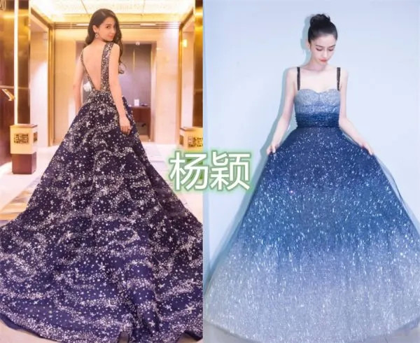谭松韵穿星空裙,陈钰琪穿星空裙,佟丽娅穿星空裙,看到杨颖:让人羡慕了